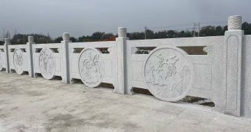 大连芝麻白河道栏杆 石材栏杆